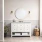James Martin Vanities Breckenridge 48" Single Bathroom Vanity in Bright White with 3 cm Victorian Silver Quartz Top and Rectangular Sink, , large