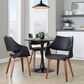 LumiSource Curvo High Back Upholstered Contemporary Chair with Black Faux Leather in Walnut Wood (Set of 2), , large