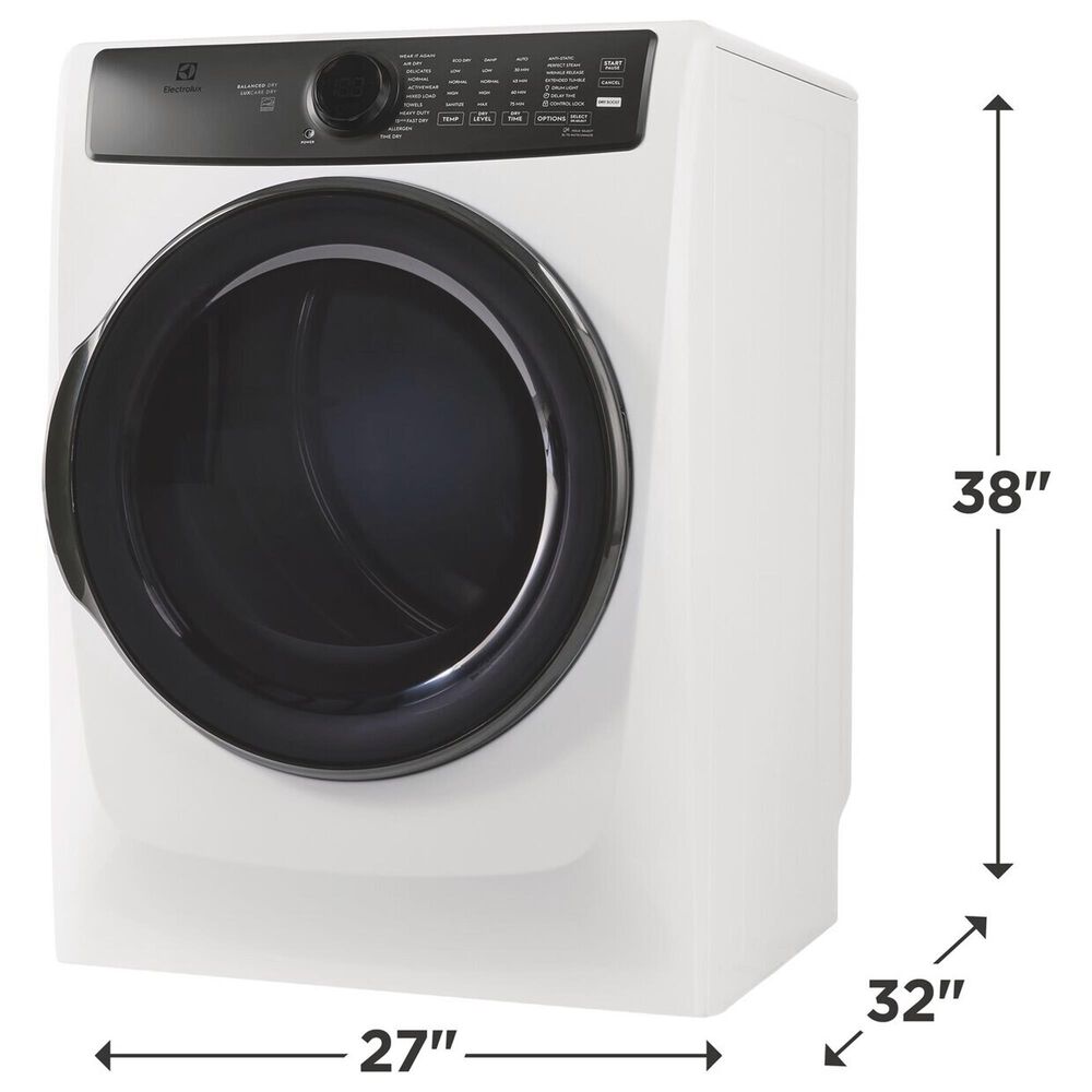 Electrolux 4.5 Cu. Ft. Front Load Washer and 8.0 Cu. Ft. Electric Dryer with Pedestal with Spacious Storage Drawer in Matte White, , large