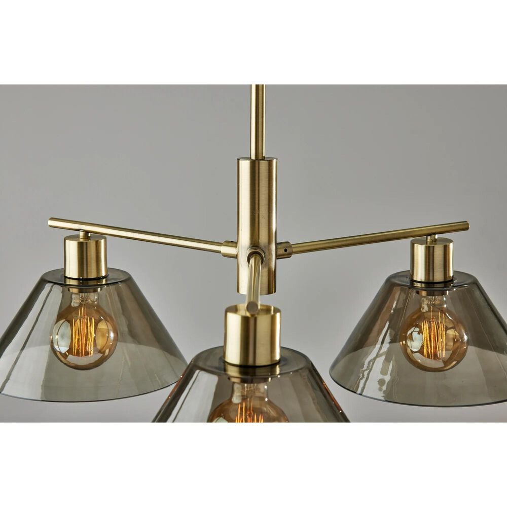 Adesso Zoe 3-Light Chandelier in Antique Brass, , large