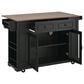 HOMLUX 54" Mobile Kitchen Island with Glass Door Storage in Walnut and Black, , large