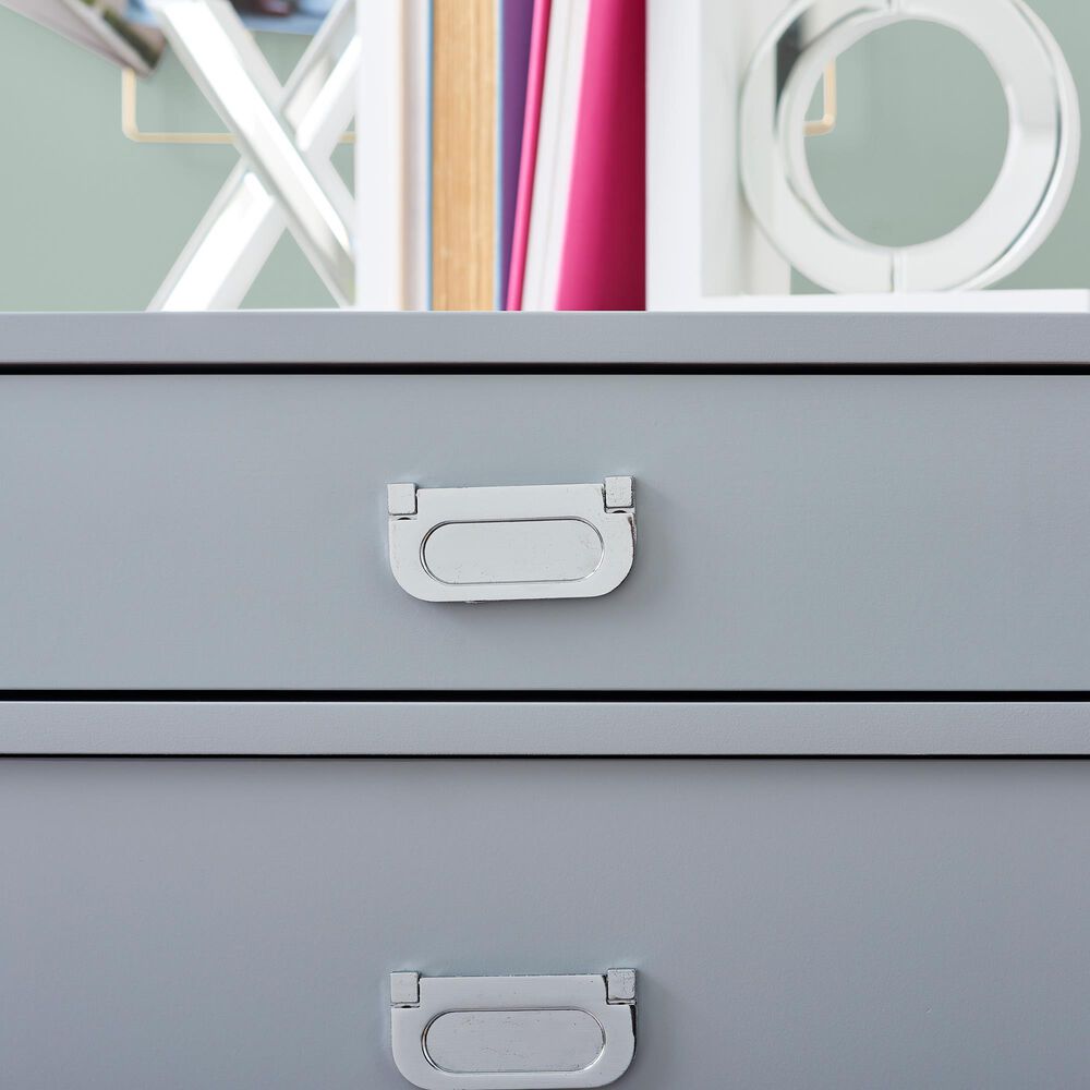 Linon Home Decor Peggy Side Storage Desk in Grey, , large