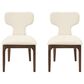 HOMLUX Koen Upholstered Side Chair with Beige Chenille Upholstery in Brown Oak (Set of 2), , large