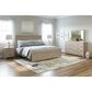 Ashley Senniberg King Panel Bed in Light Brown and White, , large