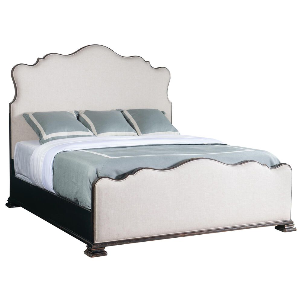 Hooker Furniture Charleston 5-Piece King Upholstered Bedroom Set in Black Cherry, , large
