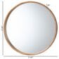Baxton Studio Tazara Round Accent Wall Mirror in Natural Brown, , large