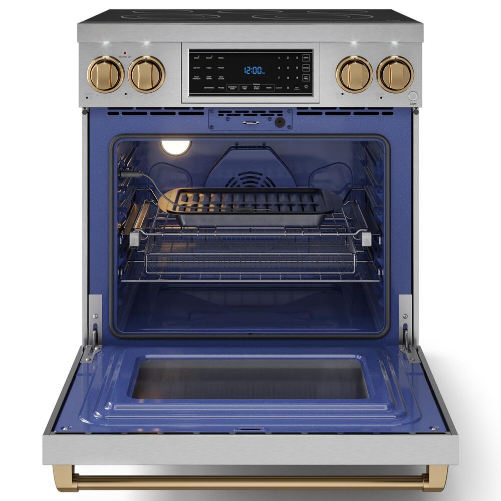 Thor Kitchen Gordon Ramsay 4.55 Cu. Ft. 30&quot; Professional Electric Range with Bronze Handle Kit in Stainless Steel, , large