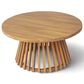 Hearth and Haven Outdoor Round Coffee Table with Slatted Base in Teak, , large