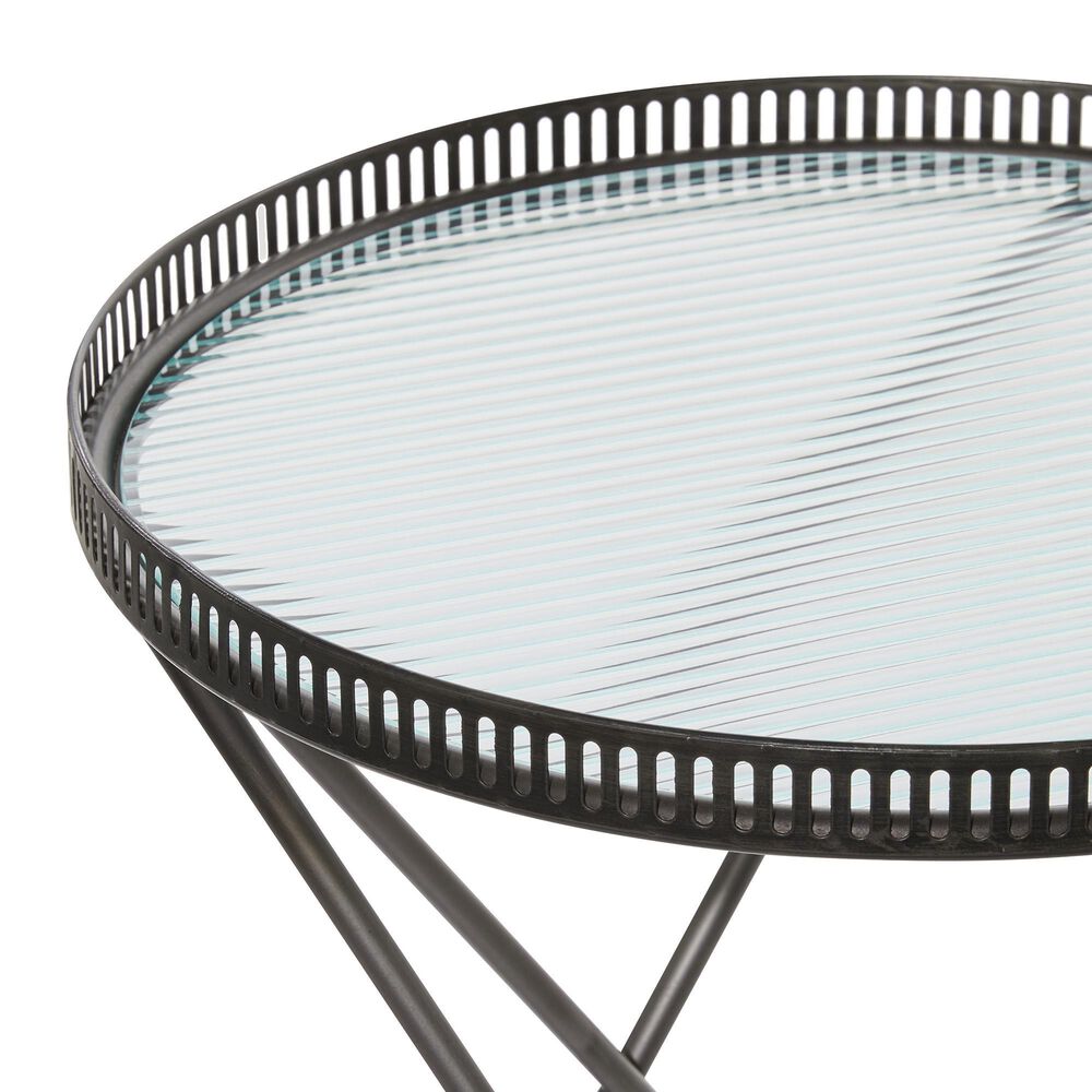 Uma Enterprises Accent Table in Dark Silver &#40;Set of 2&#41;, , large