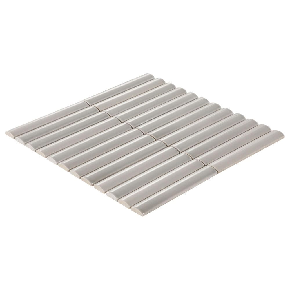 Dal-Tile Artefino Vintage Smokey Gray 1&quot; x 6&quot; Pencil Fluted on 11&quot; x 12&quot; Porcelain Mosaic Sheet, , large