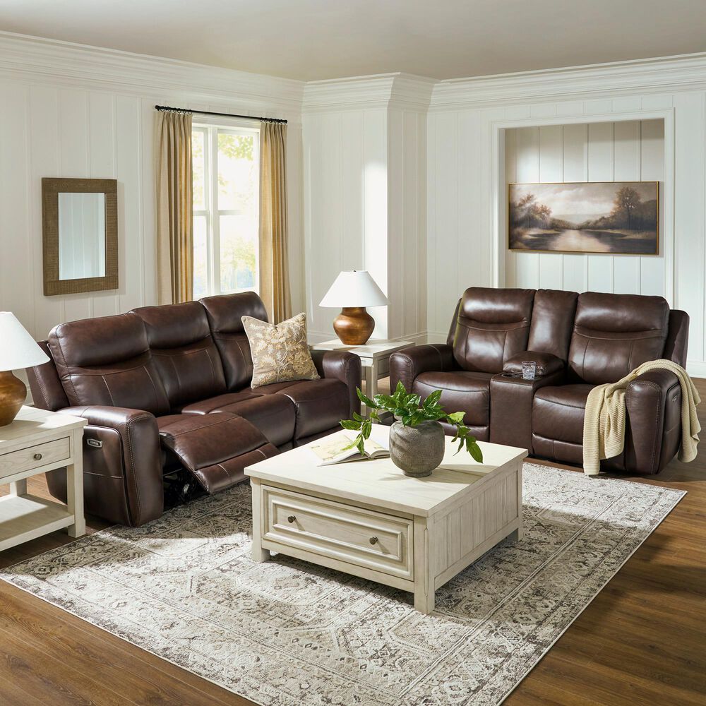 Ashley Gravier Power Reclining Loveseat with Console and Adjustable Headrest in Cordova, , large