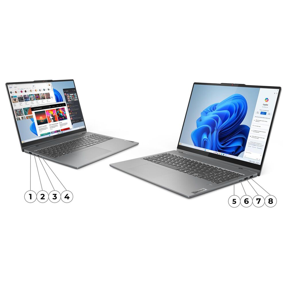 Lenovo 16&quot; IdeaPad 5 2-in-1 Laptop | AMD Ryzen 5 8645HS - 16GB RAM - Integrated AMD Radeon 760M Graphics - 512GB SSD in Luna Grey, , large