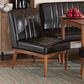 Baxton Studio Daymond Side Chair with Dark Brown Faux Leather in Walnut Brown, , large