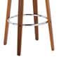 LumiSource Toriano Swivel Bar Stool with Grey Fabric Upholstery in Walnut and Chrome (Set of 2), , large