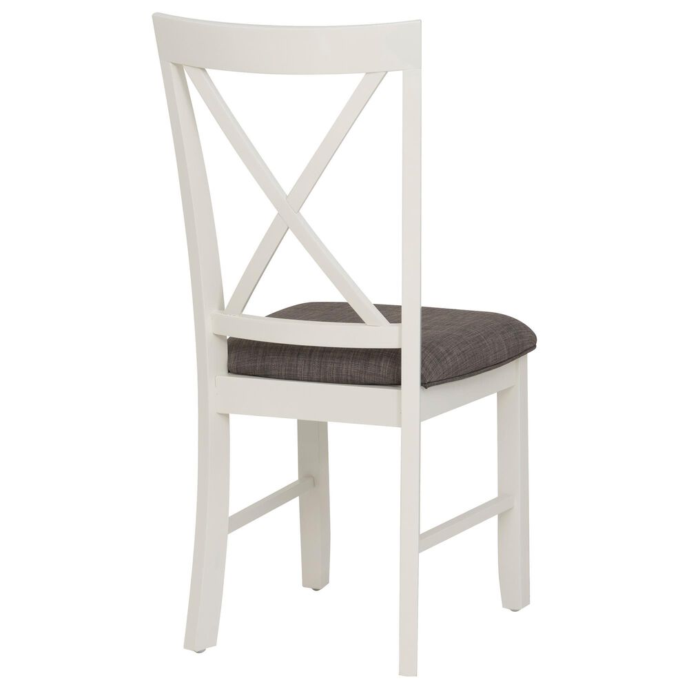 Linon Home Decor Jane Side Chair with Taupe Cushion in Vanilla White, , large