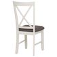 Linon Home Decor Jane Side Chair with Taupe Cushion in Vanilla White, , large