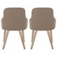 LumiSource York Side Chair with Brown Faux Leather Cushion in Whitewashed (Set of 2), , large