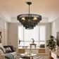 Hearth and Haven 8-Light 5-Layer Rattan Chandelier in Black, , large
