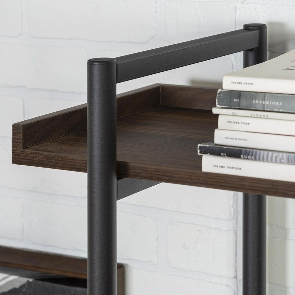 Walker Edison Urban Pipe 68" Bookcase in Dark Walnut NFM