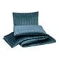 Peking Handicraft Velvet Cable Luxury 3-Piece King Quilt Set in Blue, , large
