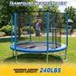 HOMLUX 8" Outdoor Trampoline Sports in Blue, , large