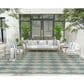 Nourison Positano Geometric Aqua 9" x 12" Indoor/Outdoor Area Rug, , large