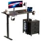 HOMLUX 47" Height-Adjustable Sit-Stand Computer Desk with Printer Cabinet in Black, , large