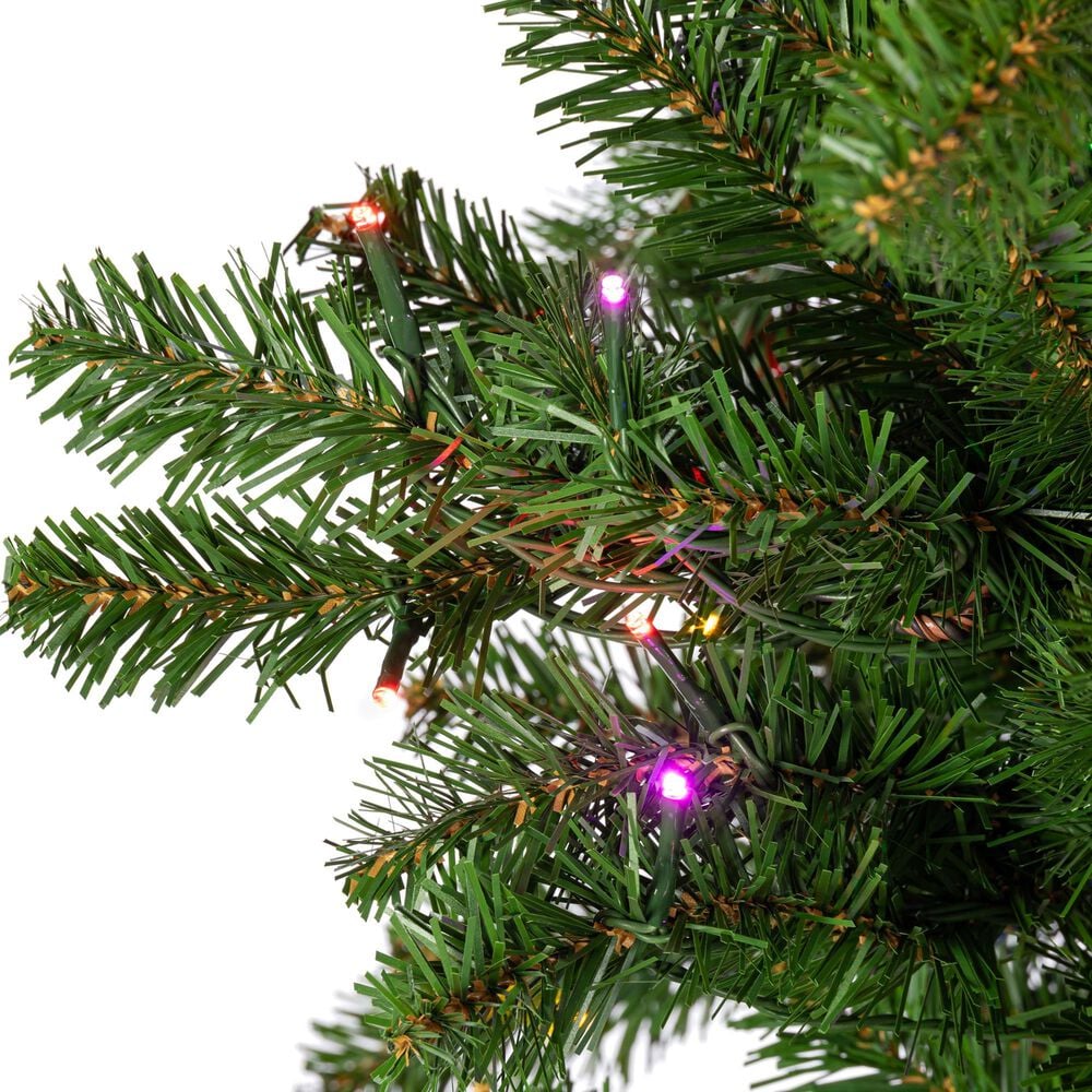 The Gerson Company 7&#39; Alpine Pre-Lit Artificial Christmas Tree in Green, , large