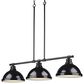 Golden Lighting Duncan 3-Light Pendant with Black Shade in Matte Black, , large
