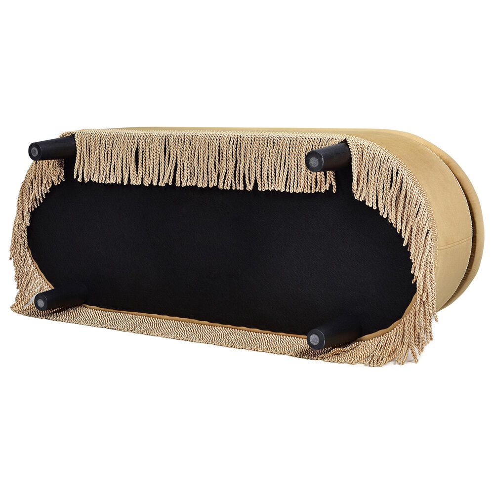 Jennifer Taylor Home Melinda Storage Bench with Tufted Bullion Fringe in Gold, , large