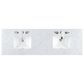 James Martin Vanities Chicago 72" Double Bathroom Vanity in Glossy White with 3 cm Carrara White Marble Top and Rectangular Sinks, , large