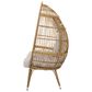 Hearth and Haven Serina Patio Teardrop Chair with Water Resistant Cushion in Natural, , large