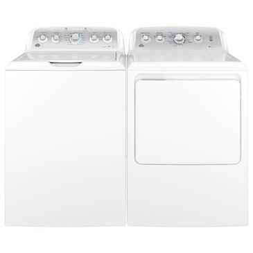 GE Appliances 4.6 Cu. Ft. Top Load Capacity Washer and 7.2 Cu. Ft. Gas Dryer with HE Sensor Dry in White, , large