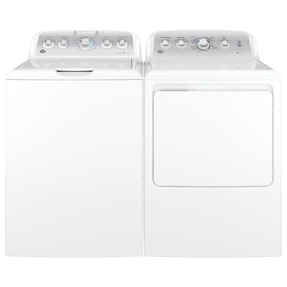 GE Appliances 4.6 Cu. Ft. Top Load Capacity Washer and 7.2 Cu. Ft. Gas Dryer with HE Sensor Dry in White, , large