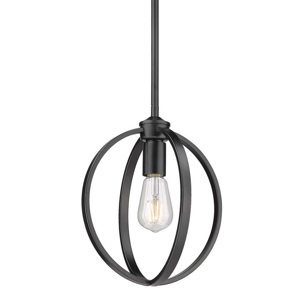 Golden Lighting Colson 1-Light Mini Pendant in Matte Black, , large