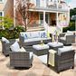 HOMLUX 8-Piece Outdoor Patio Furniture in Grey, , large