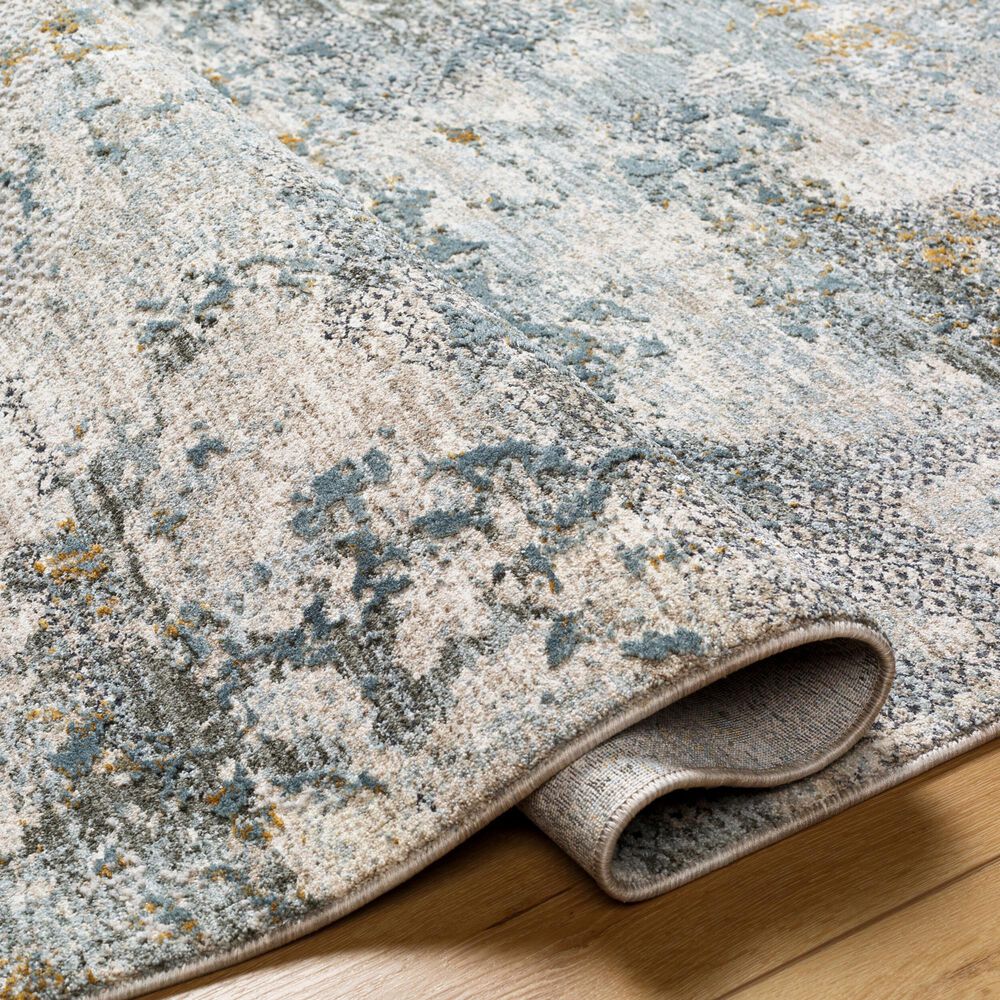 Surya Dresden Dusty Sage, Taupe, Off-White, Deep Teal, Ink Blue, Light Gray and Mustard 2'7" x 10' Runner, , large