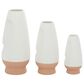 Maple and Jade Abstract Vase in White and Tan (Set of 3), , large