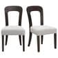 Hearth and Haven Upholstered Side Chair with Gray Cushion in Dark Brown (Set of 2), , large