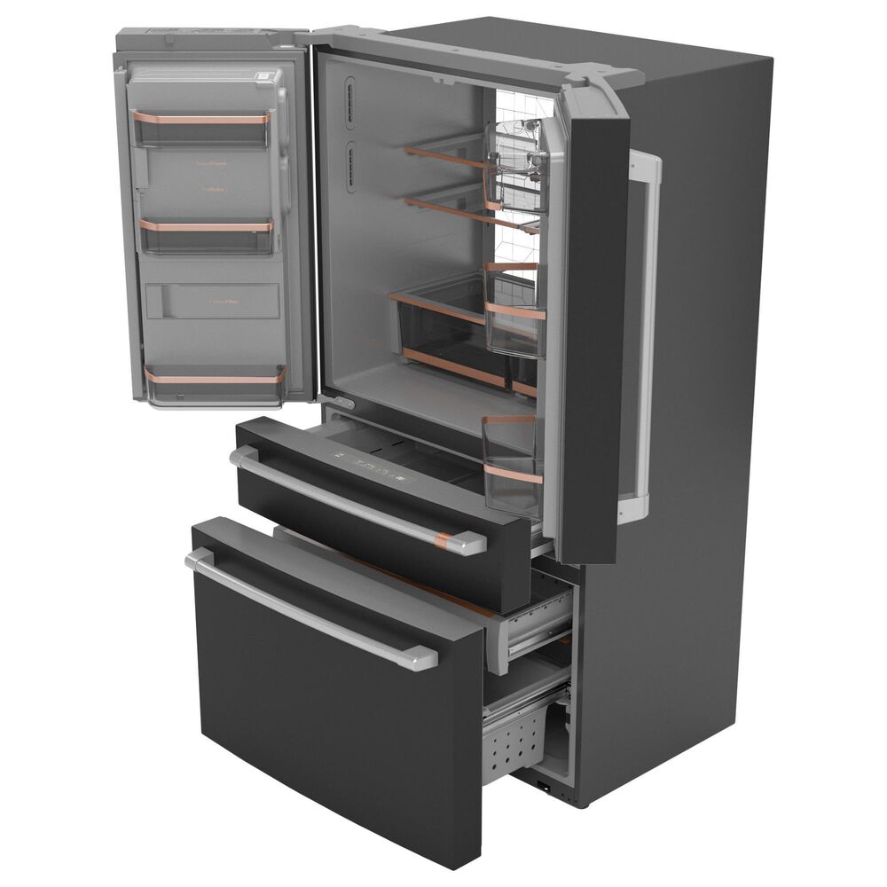 Cafe 22.3 Cu. Ft. 4-Door French Door Refrigerator in Matte Black, , large