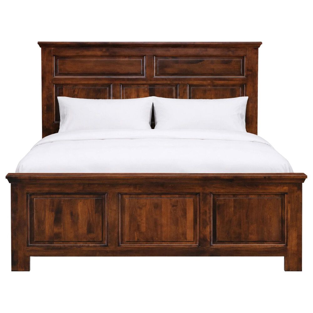 Archbold Furniture Heritage Queen Panel Bed with Dresser and Nightstands Bedroom Set in Brown Mahogany, , large