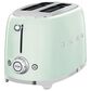 Smeg 2-Slice Retro Style Toaster in Pastel Green and Stainless Steel, , large