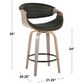 LumiSource Symphony 26" Swivel Counter Stool with Grey Upholstery in Walnut and Black (Set of 2), , large