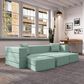 Jaxx Zipline 3-Piece Stationary Convertible Sleeper Sofa in Caribbean Velvet, , large