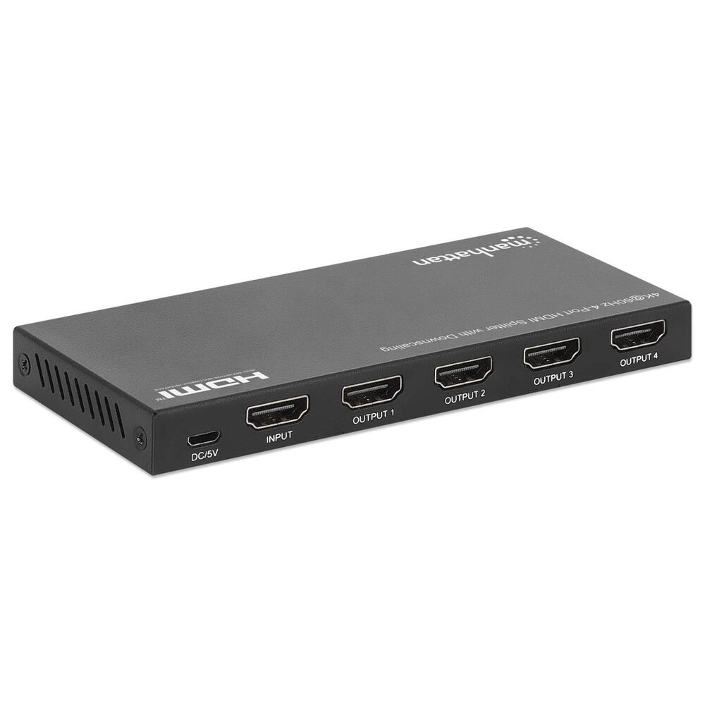 Manhattan 4-Port HDMI Splitter with Downscaling in Black, , large