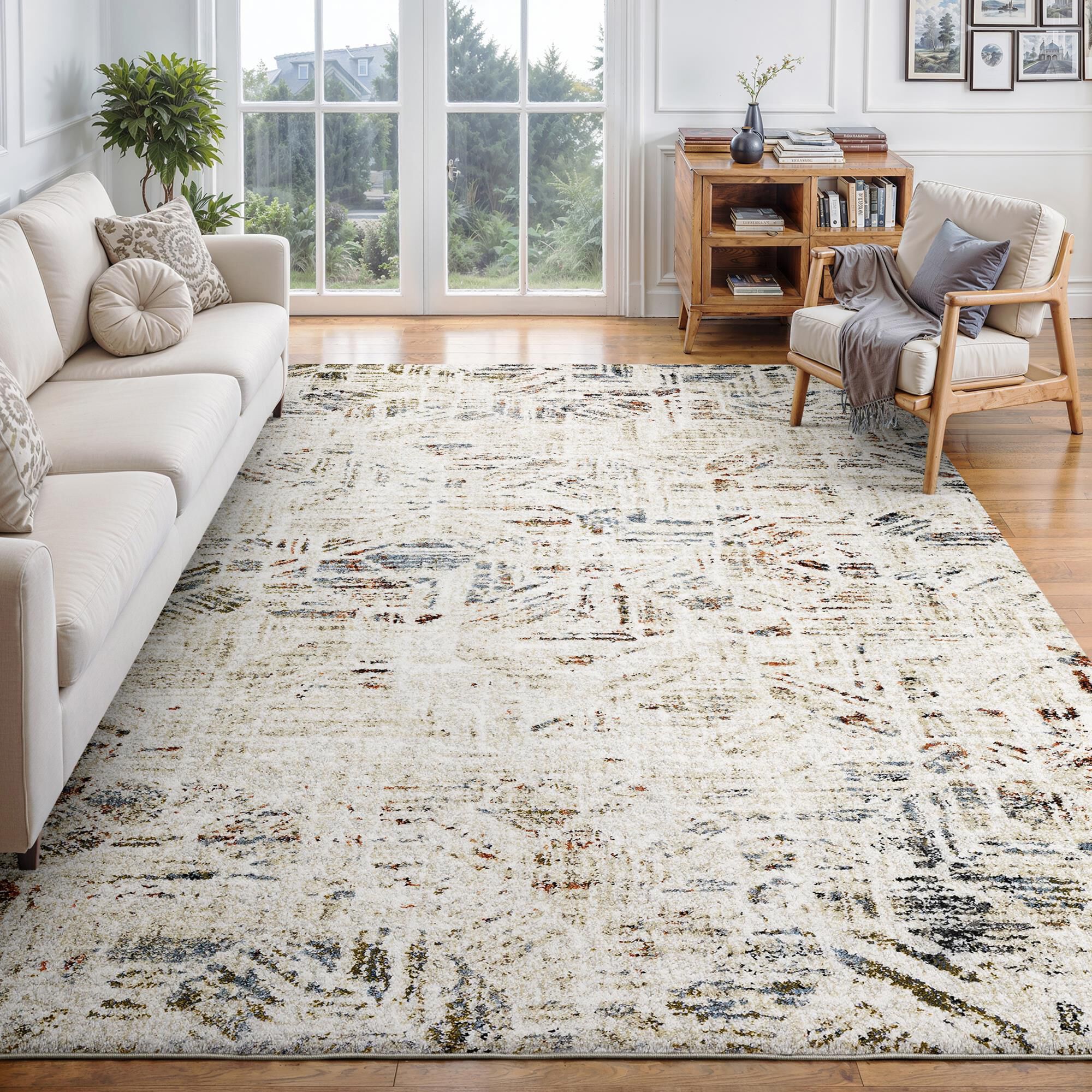 ROW by Oriental Weavers Gemma Beige, Blue and Rust 5'3