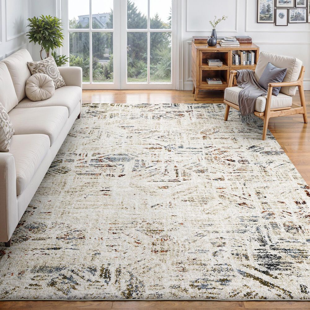 ROW by Oriental Weavers Gemma Beige, Blue and Rust 5'3" x 7' Area Rug, , large