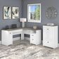 Bush Fairview 3-Piece Office Desk and File Cabinet Set in Shiplap Gray and Pure White, , large