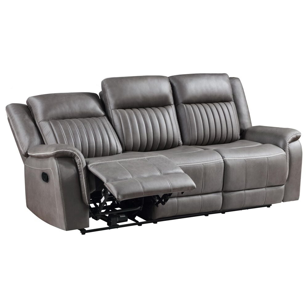 New Heritage Design Enzo Manual Reclining Sofa in Gray, , large