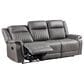 New Heritage Design Enzo Manual Reclining Sofa in Gray, , large
